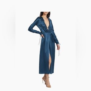 $1495 Alejandra Alonso Rojas Silk Satin Midi-Dress size 6